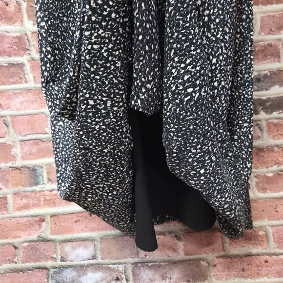 Universal Thread Smocked Midi Sundress XXL Black Cream Ruffle Neck Sleeveless - Picture 6 of 7